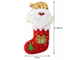 Adorno tela bota Papa Noel 